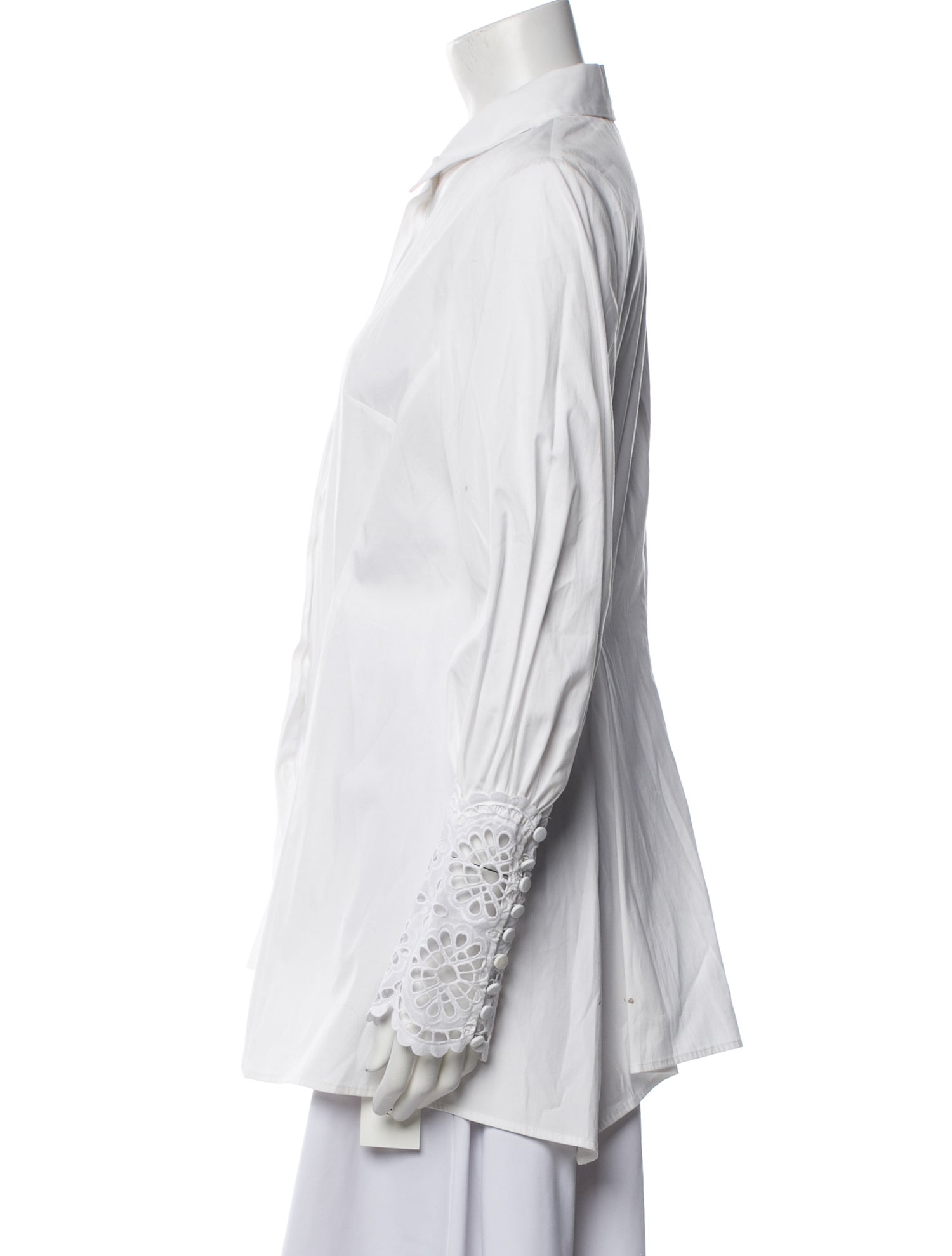 Lela Rose Long Sleeve Button-Up Top