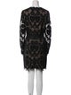 Lela Rose Lace Pattern Knee-Length Dress