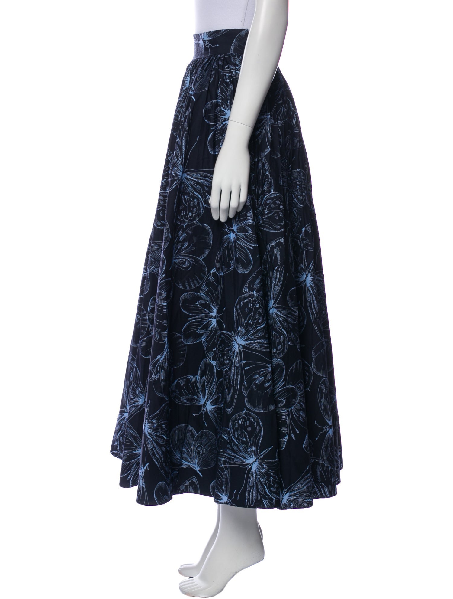 Lela Rose Floral Print Midi Length Skirt