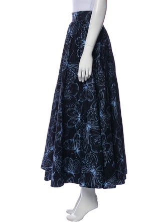 Lela Rose Floral Print Midi Length Skirt