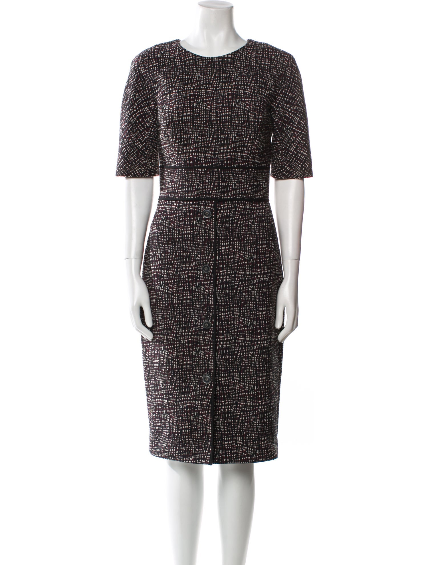 Lela Rose Printed Midi Length Dress