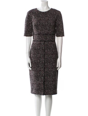 Lela Rose Printed Midi Length Dress