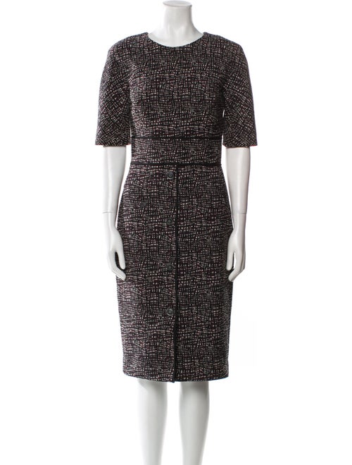 Lela Rose Printed Midi Length Dress