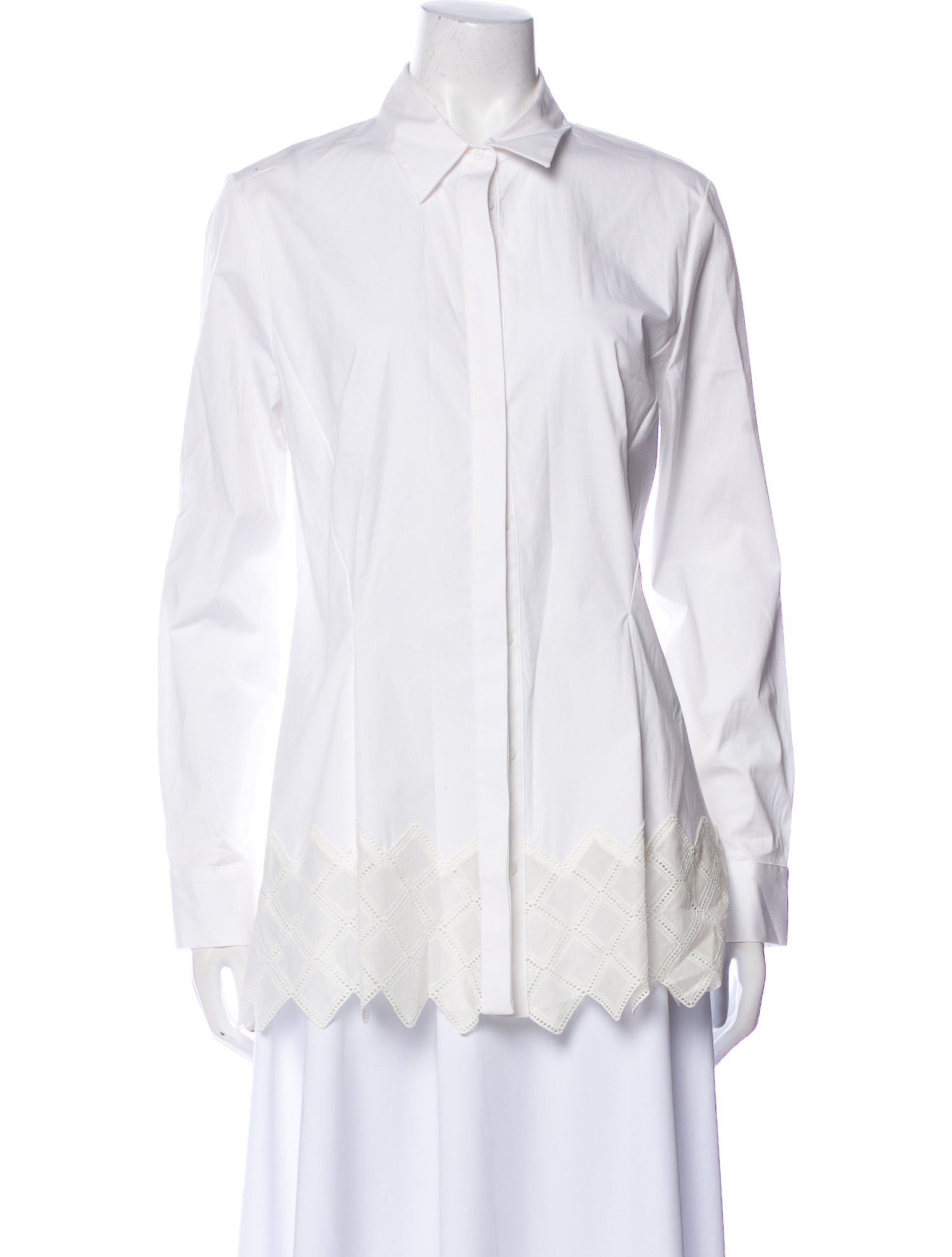 Lela Rose Long Sleeve Button-Up Top