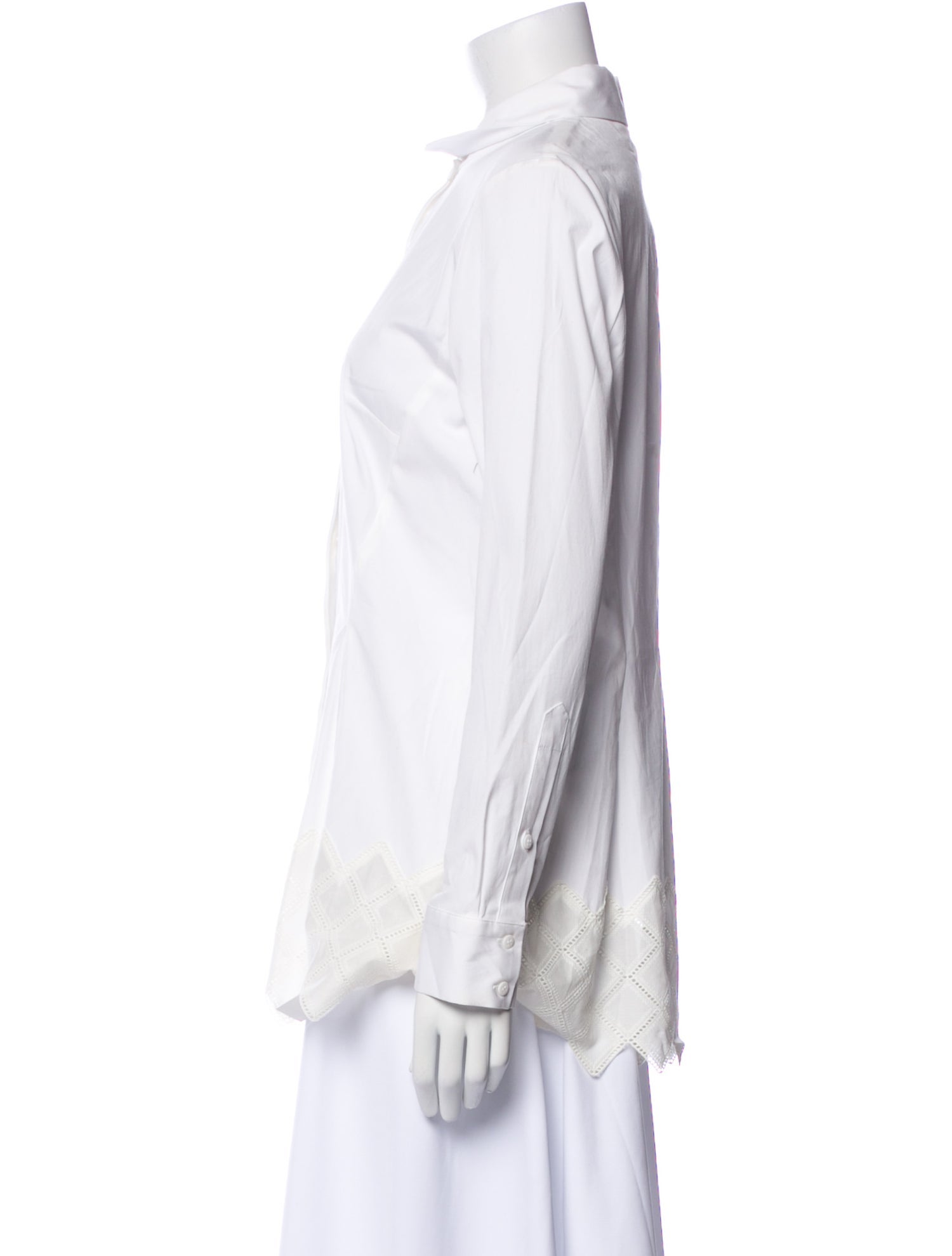 Lela Rose Long Sleeve Button-Up Top