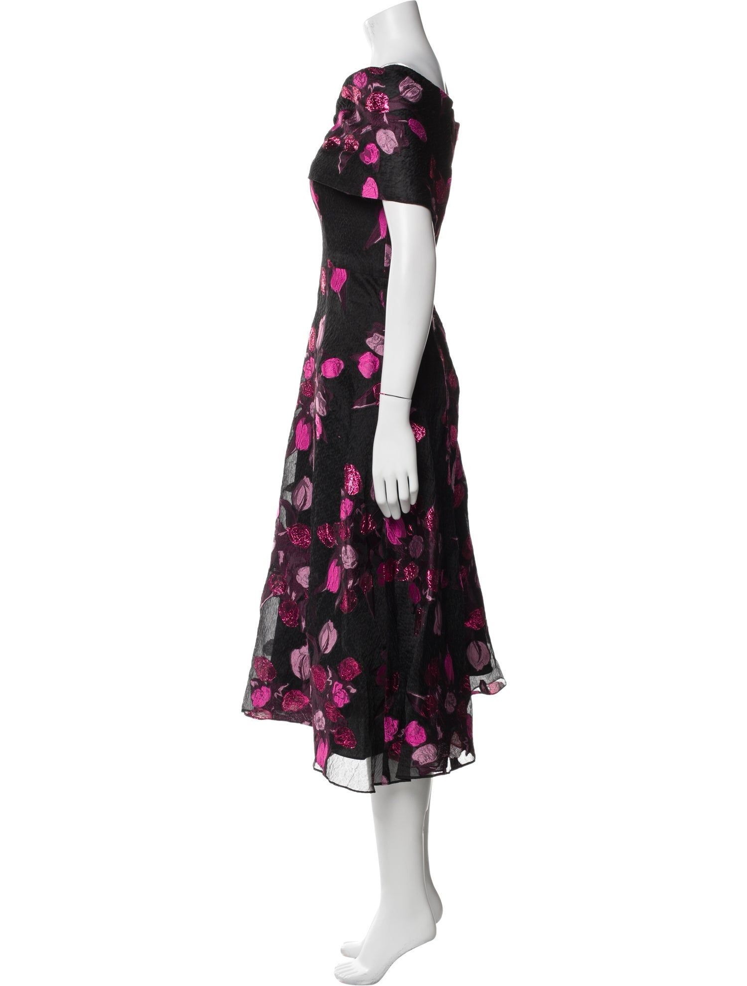 Lela Rose Floral Print Midi Length Dress w/ Tags
