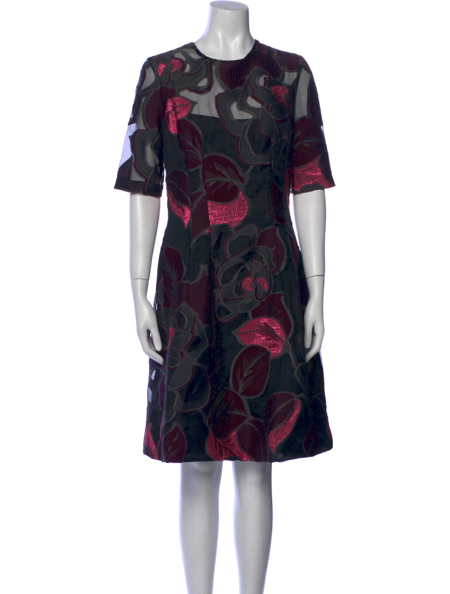 Lela Rose Printed Knee-Length Dress