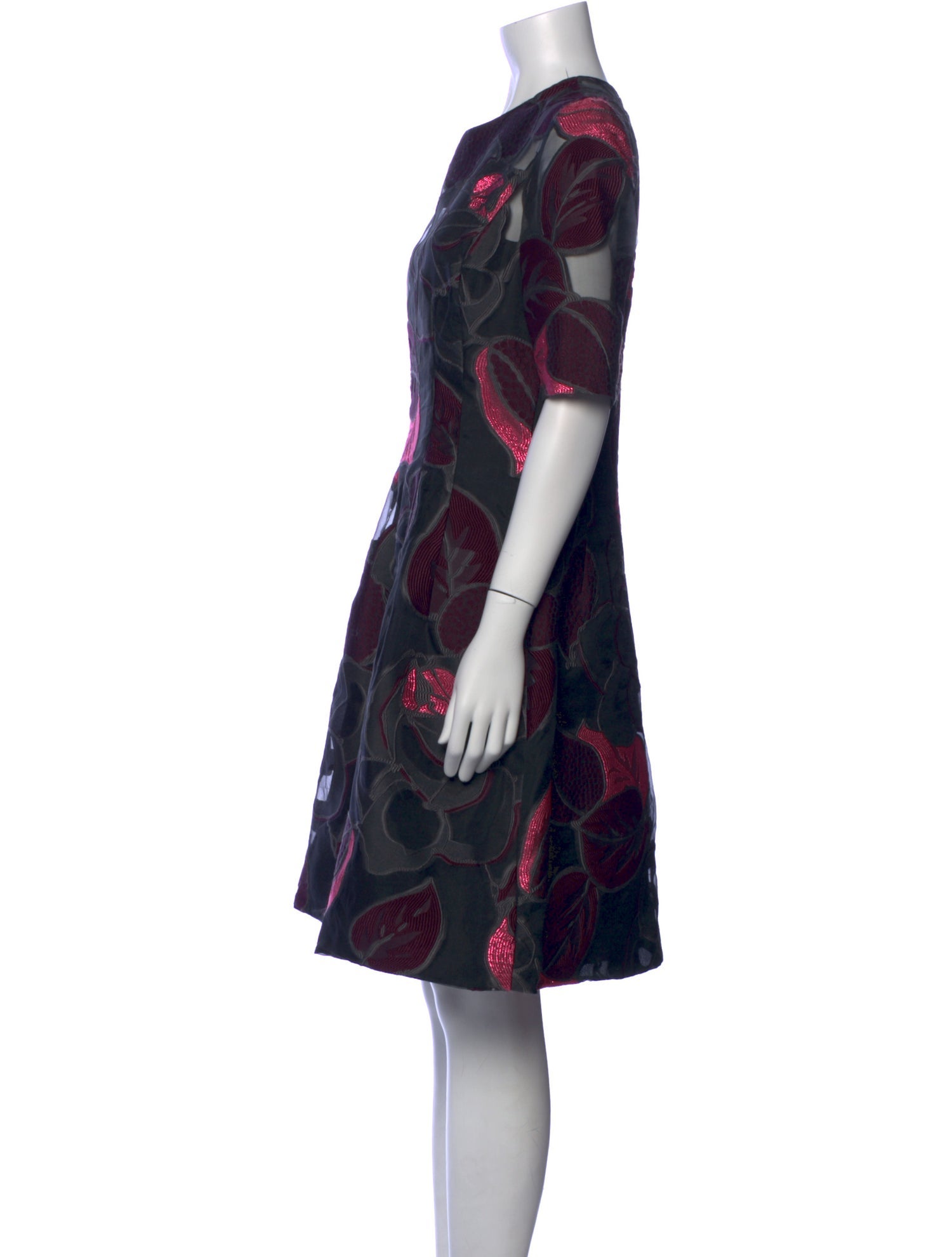 Lela Rose Printed Knee-Length Dress