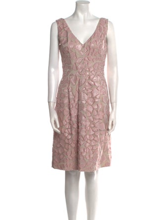 Lela Rose Printed Knee-Length Dress