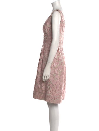 Lela Rose Printed Knee-Length Dress