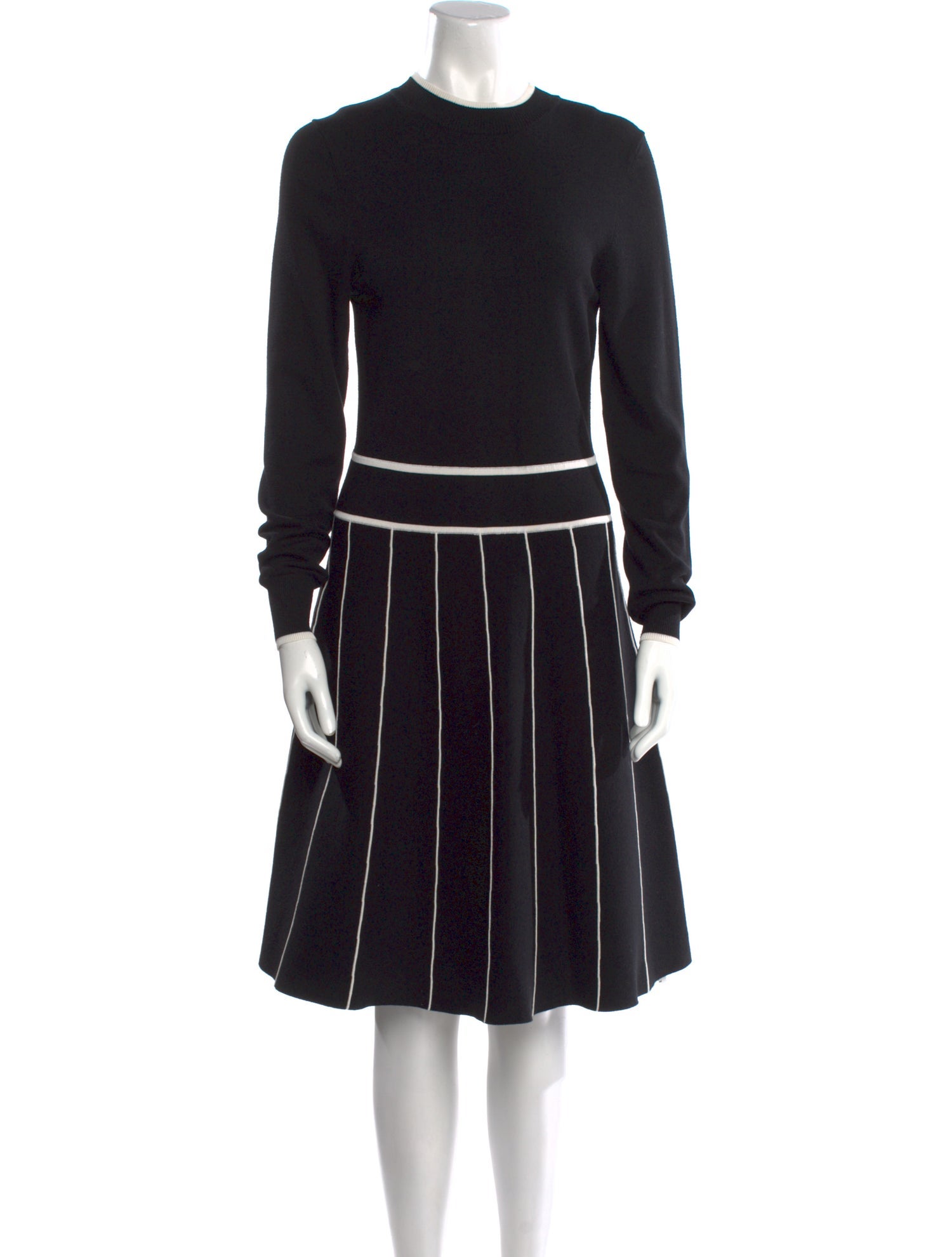 Lela Rose Striped Knee-Length Dress