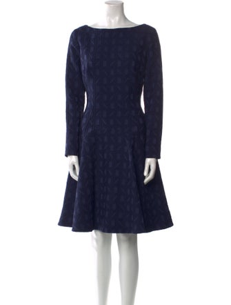 Lela Rose Bateau Neckline Knee-Length Dress