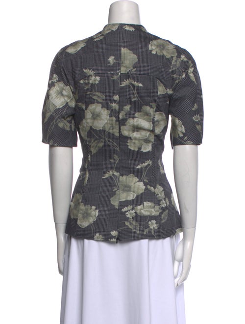 Lela Rose Printed Square Neckline Top