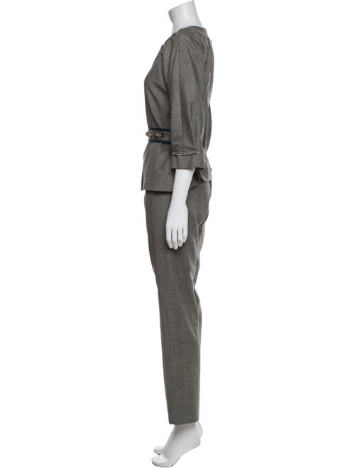 Lela Rose Wool Crystal Embellishments Pant Set