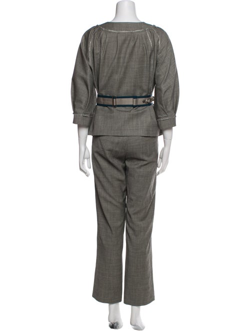 Lela Rose Wool Crystal Embellishments Pant Set