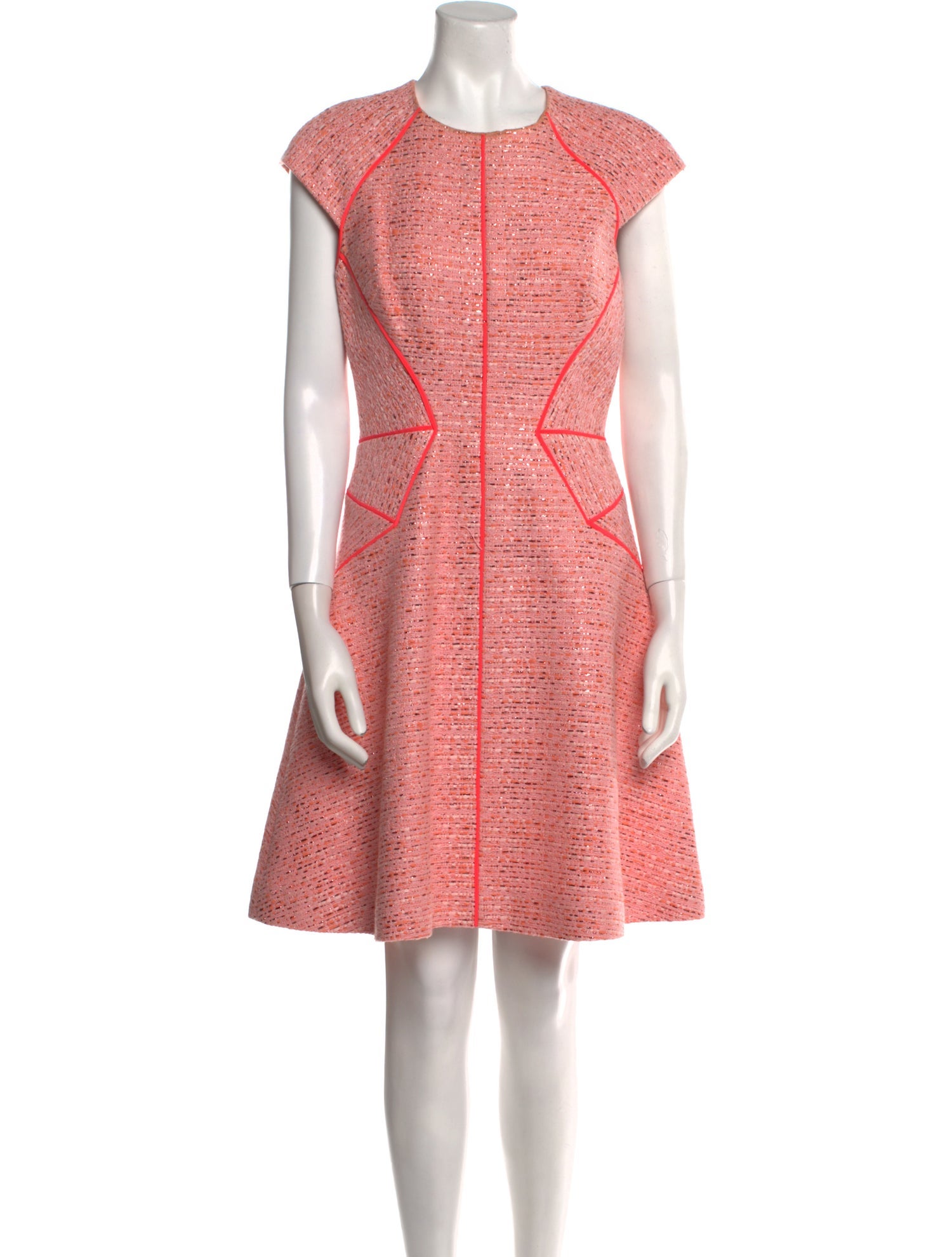 Lela Rose Crew Neck Knee-Length Dress