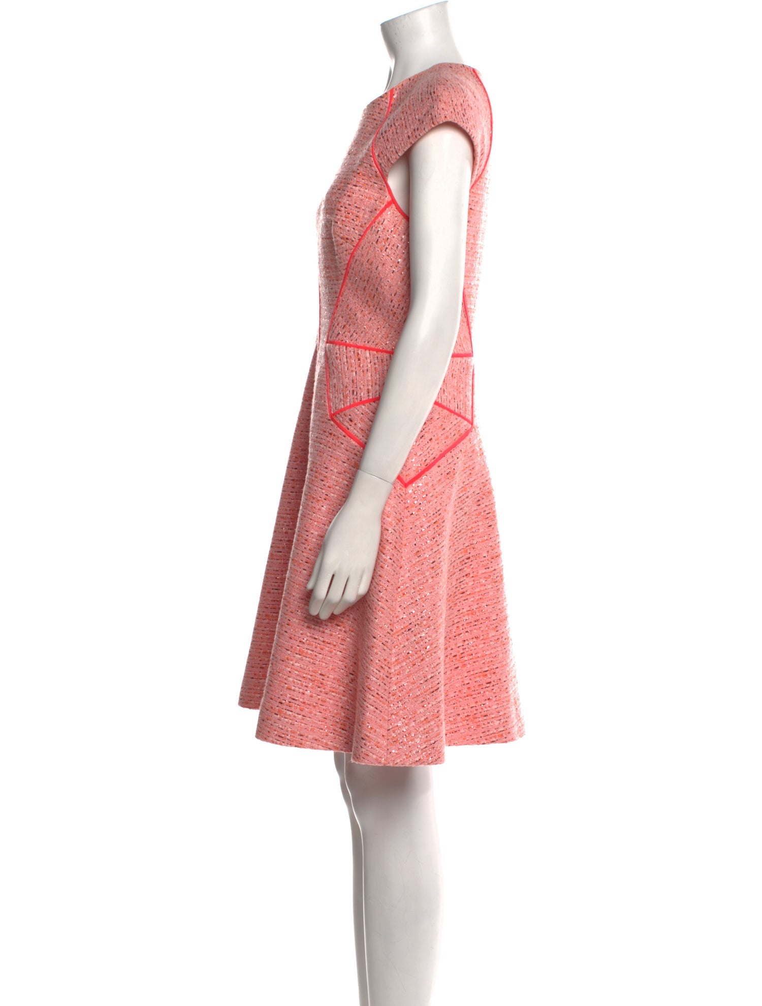 Lela Rose Crew Neck Knee-Length Dress