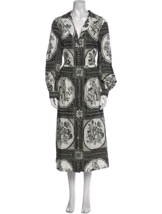 Lela Rose Paisley Print Long Dress