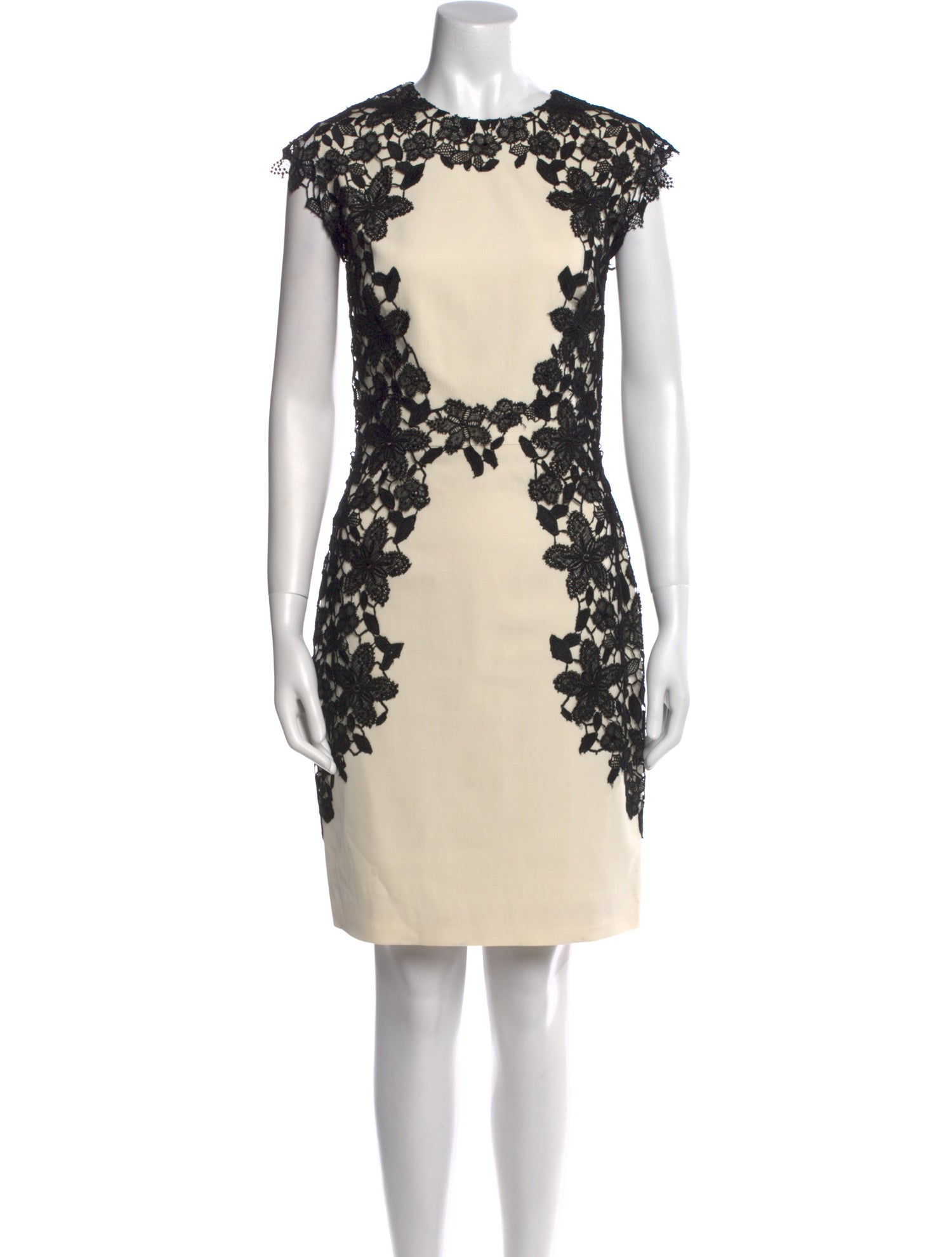 Lela Rose Lace Pattern Knee-Length Dress