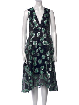 Lela Rose Silk Midi Length Dress