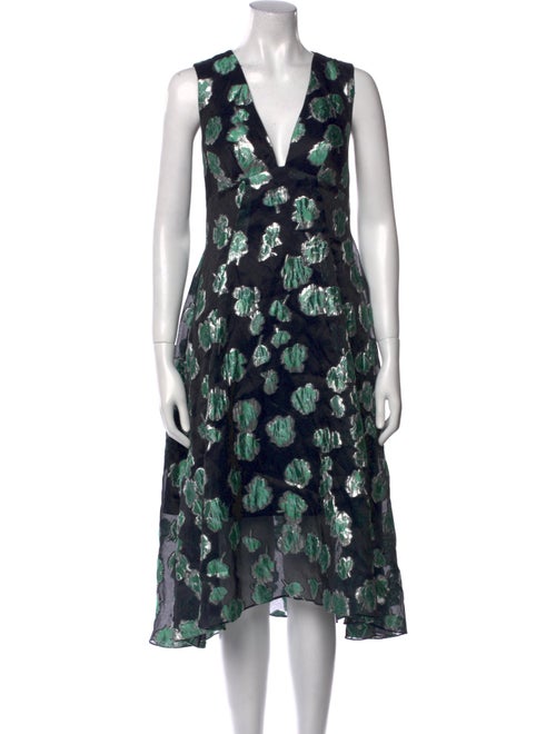 Lela Rose Silk Midi Length Dress