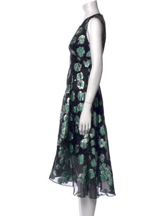 Lela Rose Silk Midi Length Dress