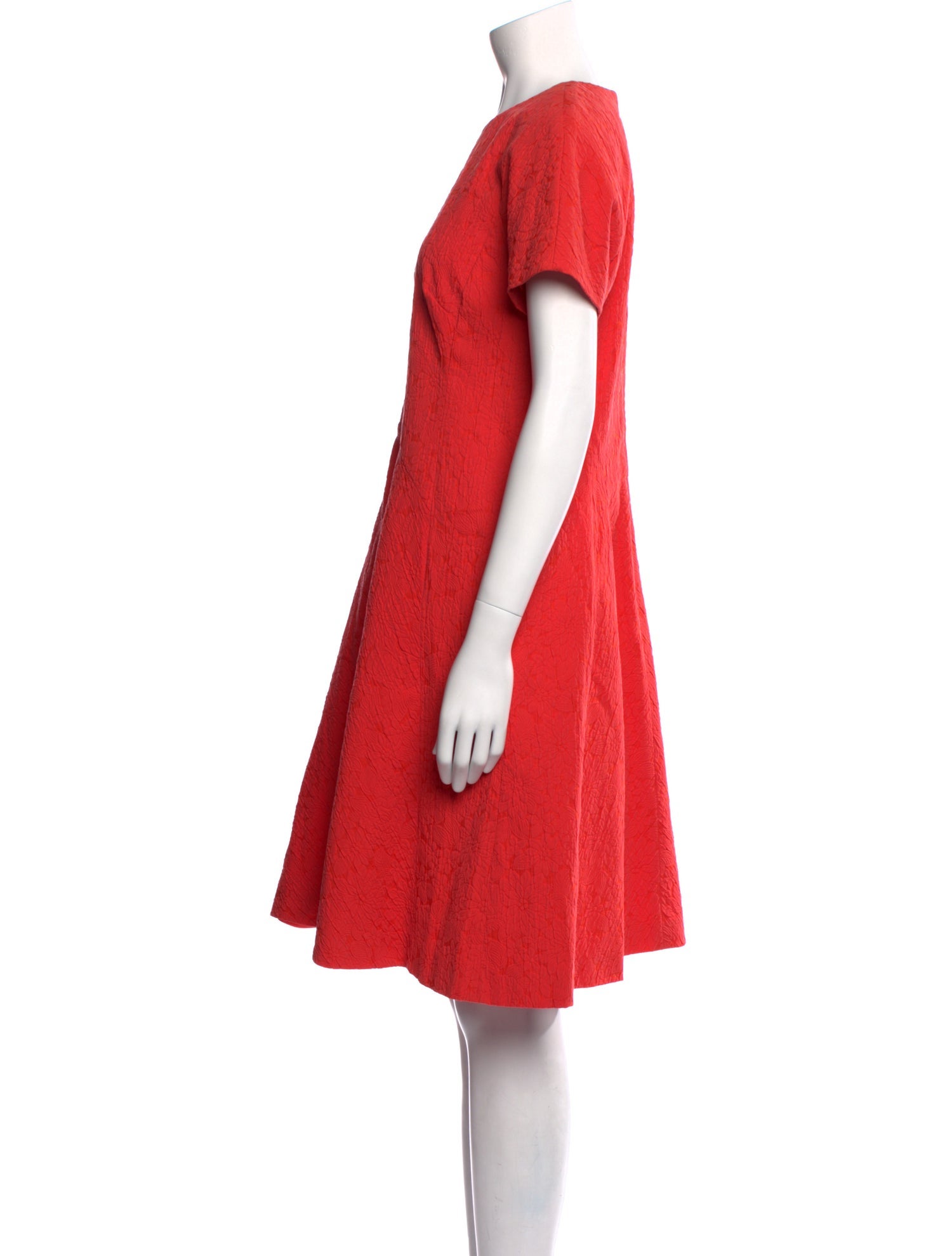 Lela Rose Crew Neck Knee-Length Dress