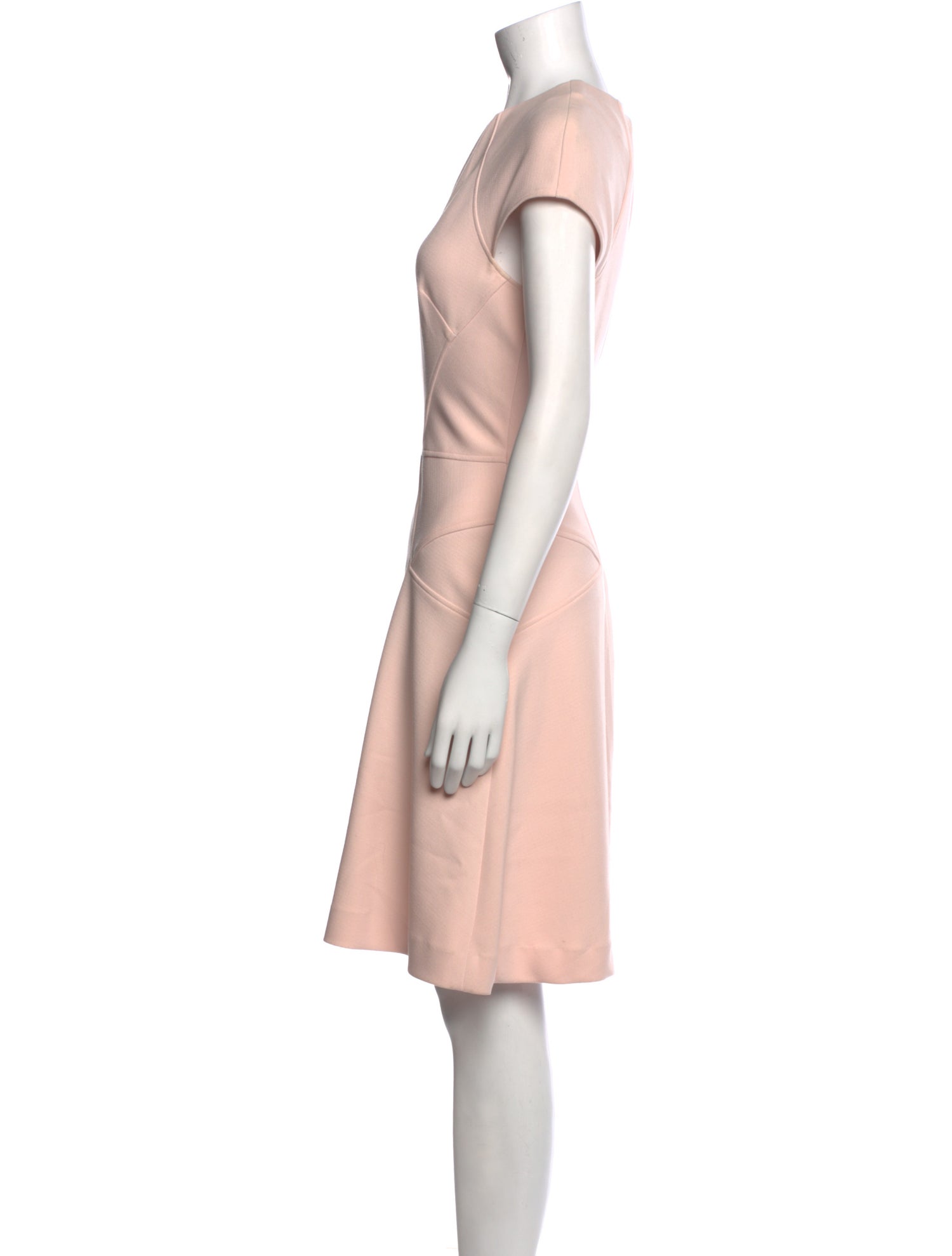 Lela Rose Crew Neck Knee-Length Dress