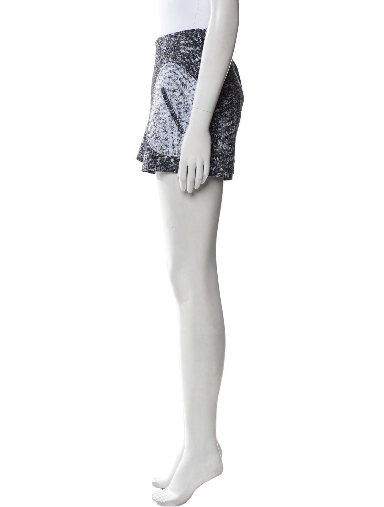 Lela Rose Colorblock Pattern Mini Shorts