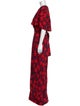 Lela Rose Floral Print Long Dress