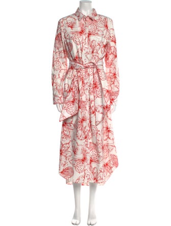Lela Rose Printed Long Dress