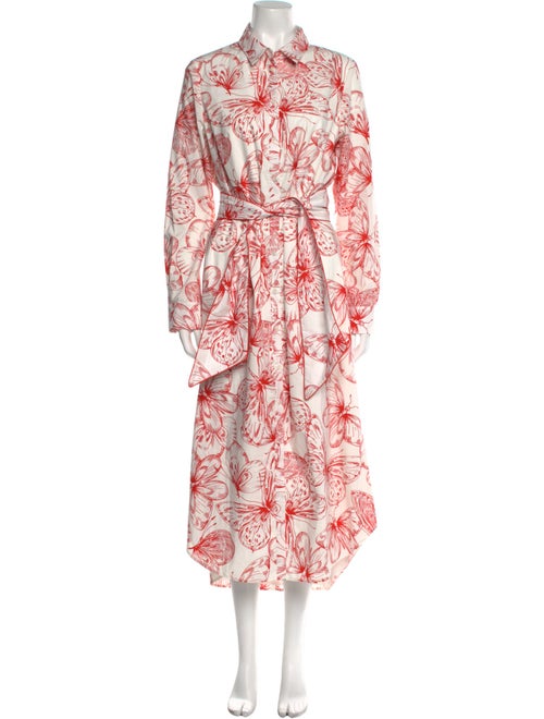 Lela Rose Printed Long Dress