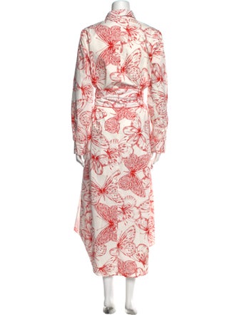 Lela Rose Printed Long Dress