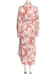 Lela Rose Printed Long Dress