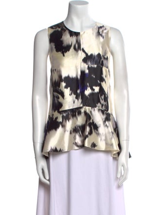 Lela Rose Silk Printed Blouse