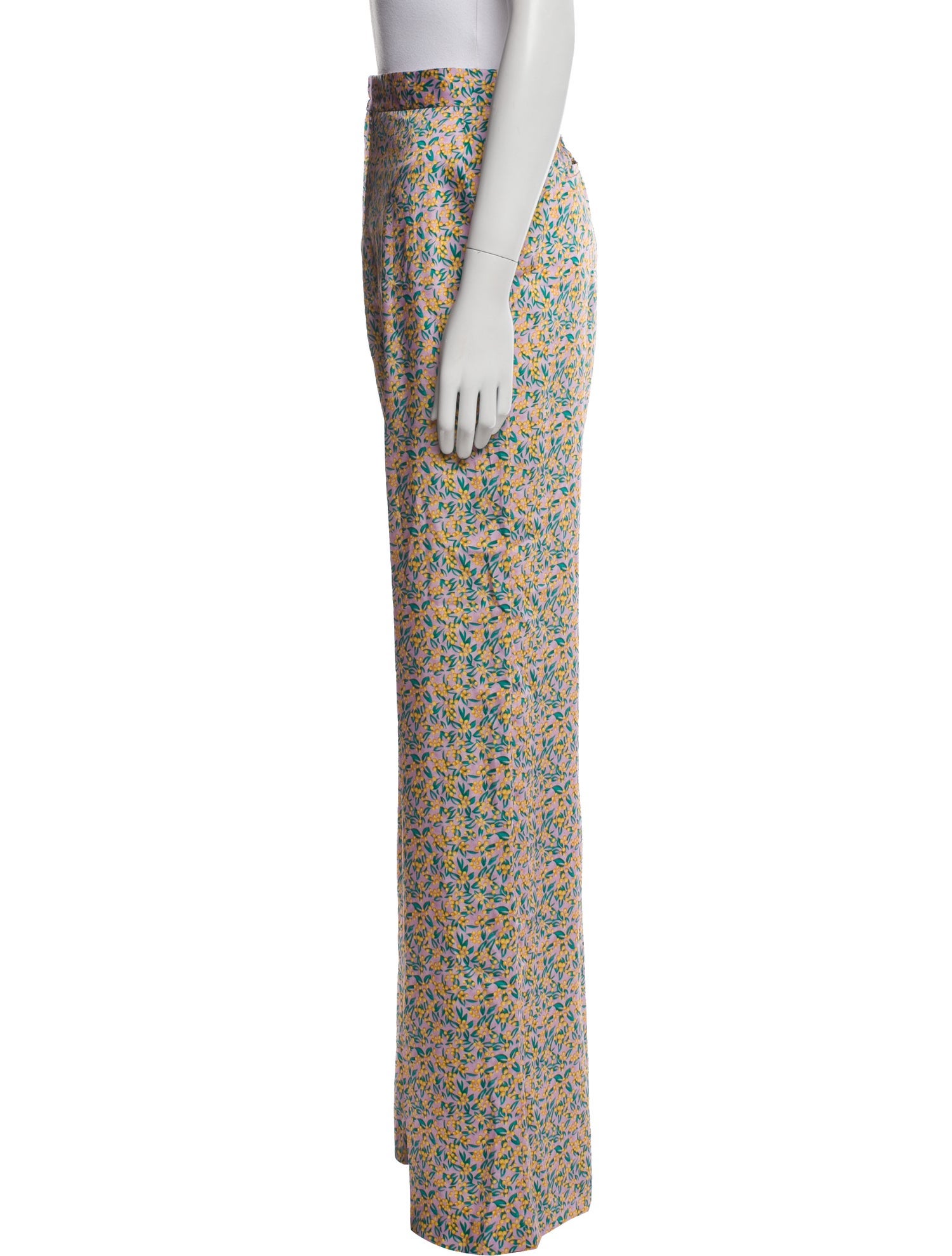 Lela Rose Floral Print Wide Leg Pants