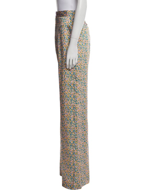 Lela Rose Floral Print Wide Leg Pants