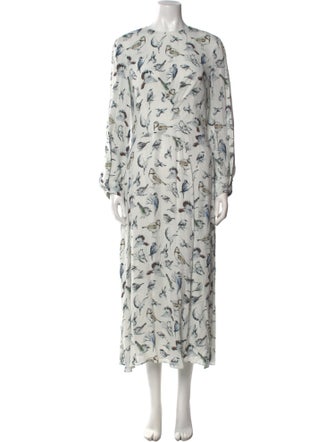Lela Rose Printed Long Dress