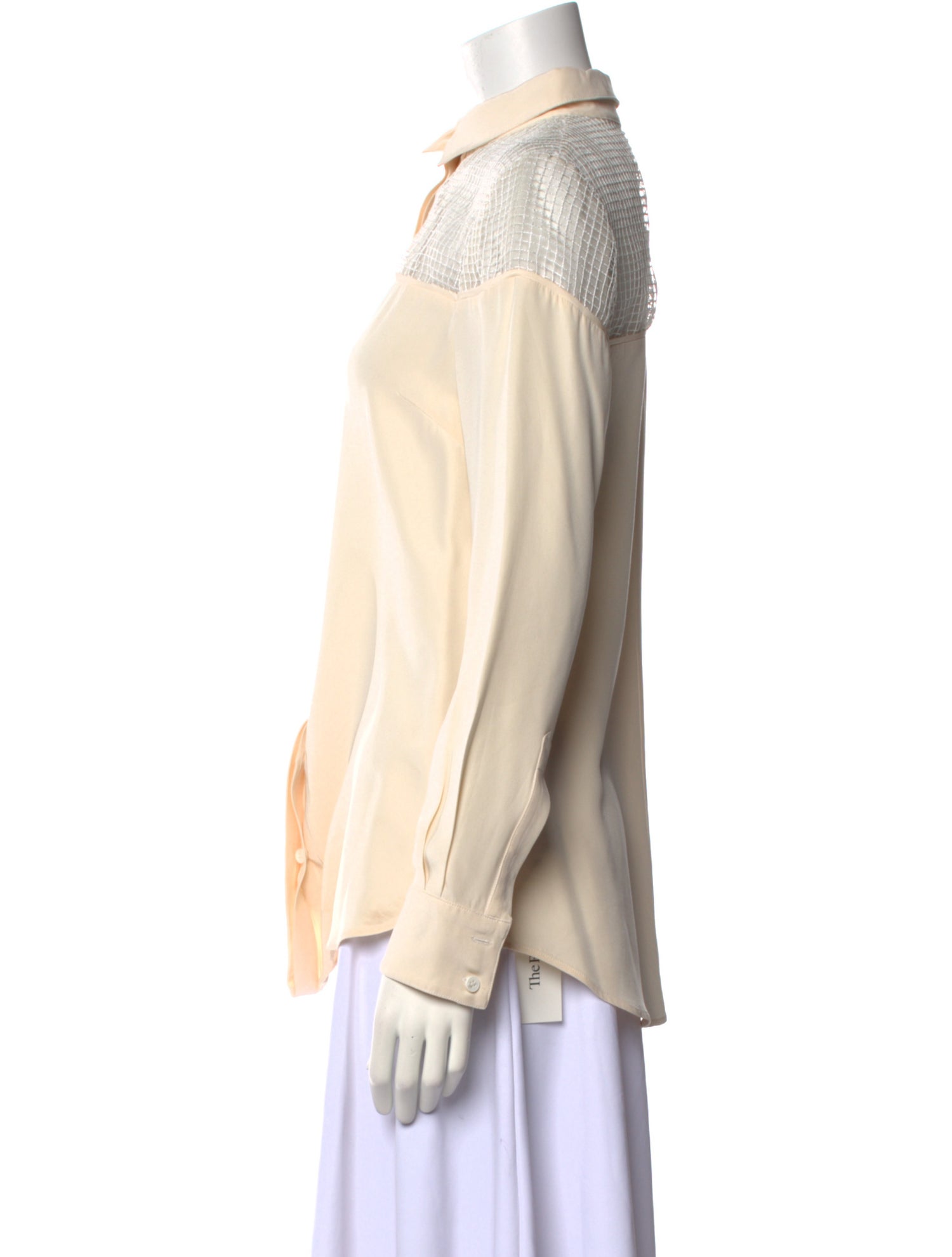 Lela Rose Silk Mock Neck Blouse