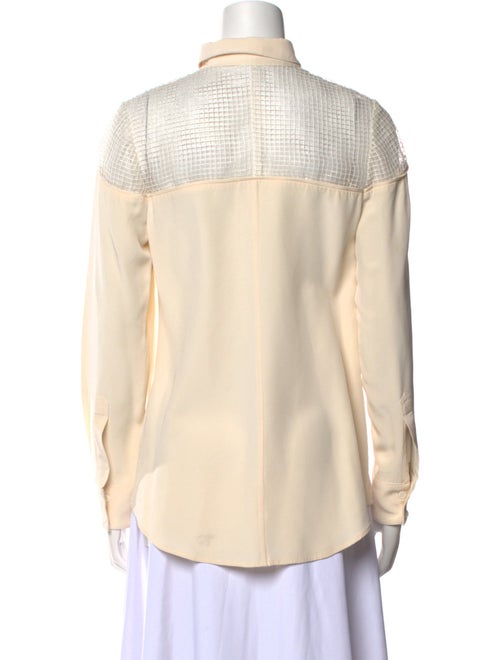 Lela Rose Silk Mock Neck Blouse