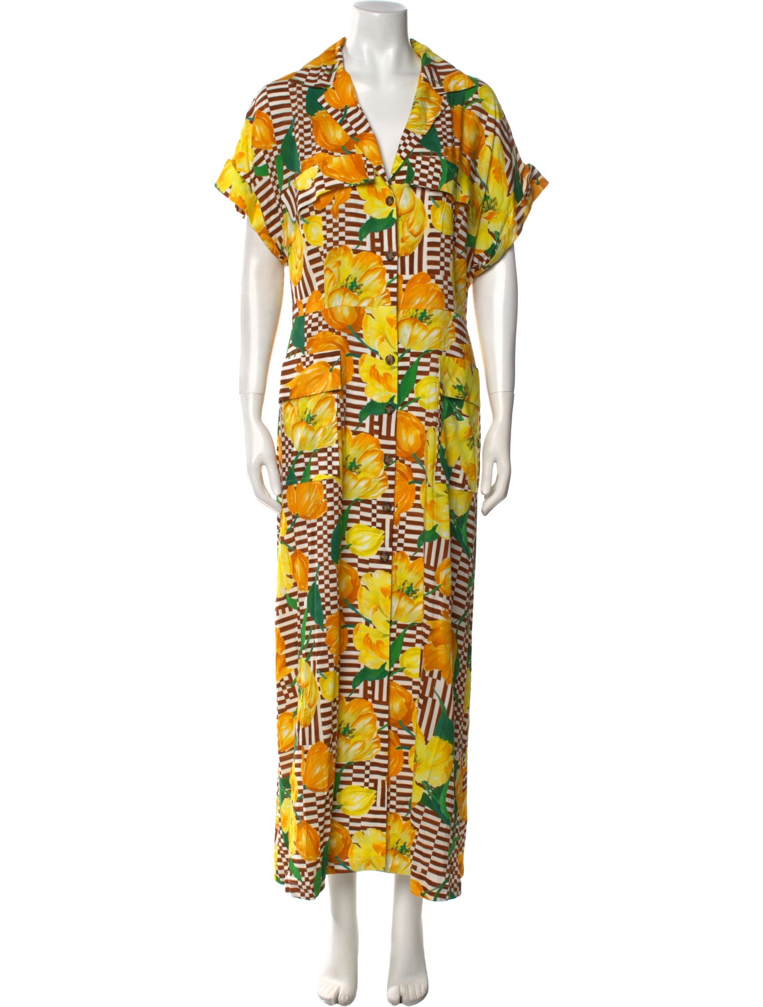 Lela Rose Printed Long Dress