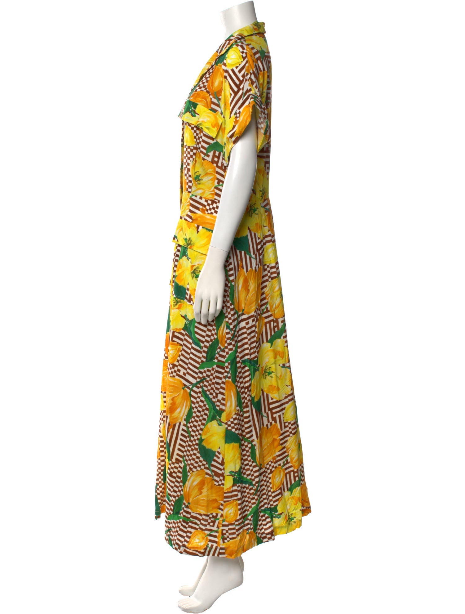 Lela Rose Printed Long Dress