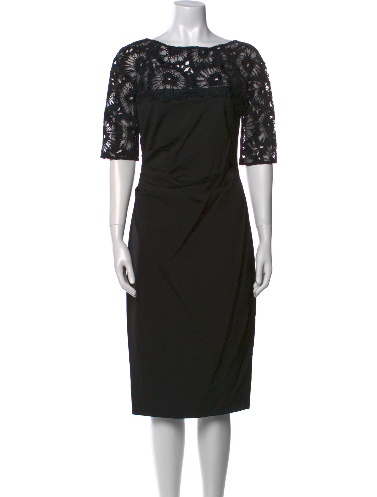 Lela Rose Bateau Neckline Midi Length Dress