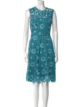 Lela Rose Lace Pattern Knee-Length Dress