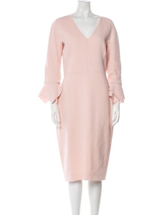 Lela Rose Wool Midi Length Dress