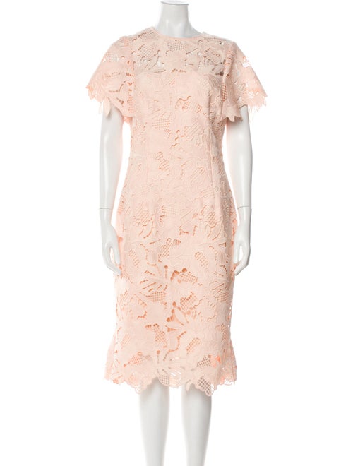 Lela Rose Lace Pattern Midi Length Dress