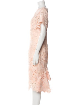 Lela Rose Lace Pattern Midi Length Dress