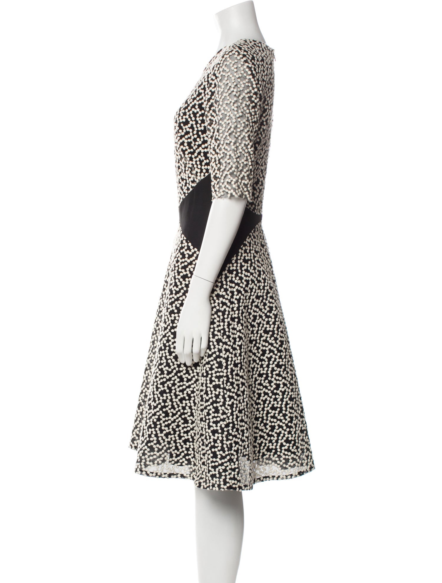 Lela Rose Printed Midi Length Dress