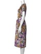 Lela Rose Floral Print Midi Length Dress