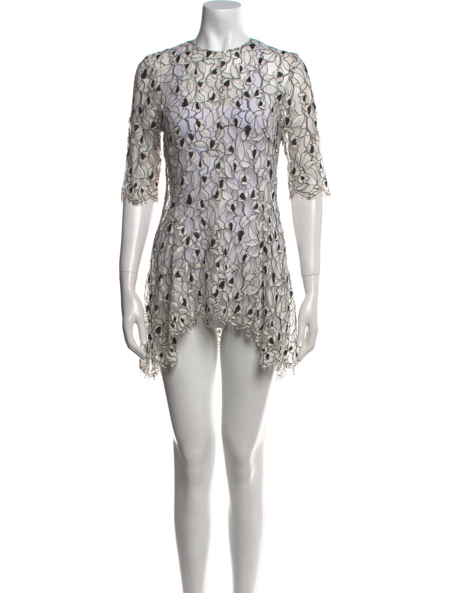 Lela Rose Lace Pattern Mini Dress